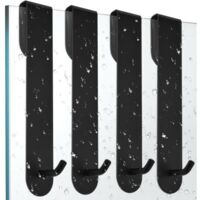 Pieza Ganchos de ducha de acero inoxidable Toallero Ganchos de baño de acero inoxidable para ducha Ganchos de pared para toallas de baño Puerta Colgador de paños de cocina Perchero negro Puerta