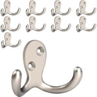 Gancho para abrigos de pared de doble punta, gancho para toallas de baño resistente, toallero, gancho para abrigos de pared