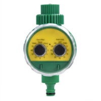 Temporizador de riego electrónico automático multifuncional con dos diales y control de riego de jardín