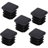 Tapas para patas de silla de 20 piezas, tapas de tubo cuadrado, tapas de poste cuadradas de plástico para patas de muebles, trampolín, gabinete, estante, silla, 25x25mm