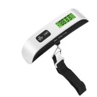Báscula Electrónica Portátil para Equipaje, Báscula para Maleta de Viaje Multifunción, Máx. 50 Kg (g, Oz), Báscula de Viaje, Báscula Digital Electrónica con Función de Tara y Correa, Batería Incluida