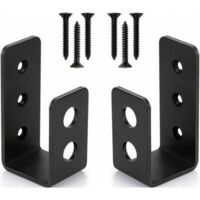 Paquete de 2 soportes de puerta de acero resistentes para puerta de 2x4, barra de seguridad en forma de U, estante de pared