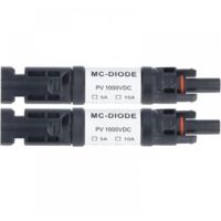 Conector solar fotovoltaico de 1000 V con diodo antirretroceso integrado, IP68, resistente al agua para conexión de panel solar (10 A)