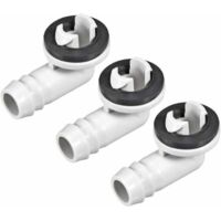 Conector de codo para manguera de drenaje de aire acondicionado (15 mm) - Piezas para minisplit y aire acondicionado de ventana (3 unidades)