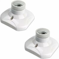 Portalámparas de techo con rosca E27 para lámpara de pared de interior, CA 230 V, portalámparas LED E27, base de plástico, portalámparas E27 para techo de taller de garaje, paquete de 2