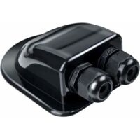 Prensaestopas de Cable Solar de 2 Vías Negro - Prensaestopas de Techo Solar Impermeable - Para Autocaravana, Fotovoltaica, RV, Camper - Sistema Satélite y Aire Acondicionado - Hecho de ABS