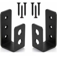 Paquete de 2 soportes de acero resistentes para puertas de 2x4, barra de seguridad en forma de U
