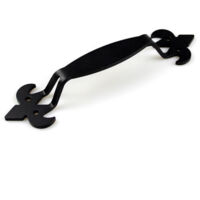 Manija de puerta de granero, manija de puerta de hierro negro, manija de puerta corrediza de hierro fundido con tornillos