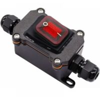 Interruptor basculante de 4 terminales DPST, resistente al agua, de 220 V CA, con entrada y salida de dos cables y LED rojo, encendido y apagado, H-K062-KCD4-201N-R-W-220V-LS