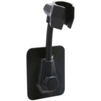 Soporte de ducha universal, soporte de pared para cabezal de ducha, ajustable en ABS, sin taladrar, autoadhesivo, resistente al agua y giratorio, para bañera (negro)