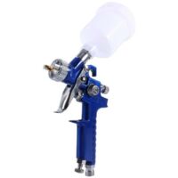 Pistola pulverizadora de aceite de motor, mini pistola pulverizadora de pintura neumática HVLP con alimentación por gravedad, azul, HVLP, baja presión, 0,8 mm