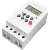 Temporizador digital programable de CA 220 V, 25 A, controlador de interruptor horario electrónico con riel DIN y reloj con pantalla LCD.