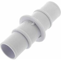Pieza de conector recto de succión para piscina, compatible con 1-1/4 pulgadas y 1-1/2 pulgadas, 12 x 3,8 cm, color blanco