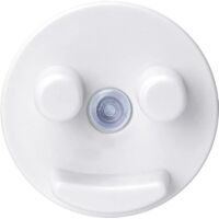 Soporte/organizador de esponjas, con ventosa para debajo del fregadero, ideal para cocina o baño, autodesagüe, apto para lavavajillas, capacidad para una esponja con carita sonriente (esponja no inclu