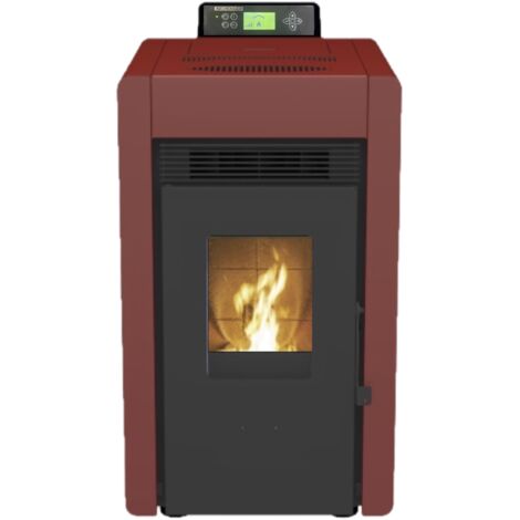 SCHENGER Pelletofen HLP3402 Rot 5,5kW A++ Vollautomatisch