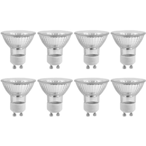 Lot de 8 ampoules halogènes GU10 35W 220V blanc chaud 2800K/NC/ Lot de 8 ampoules halogènes GU10 35W 220V blanc chaud 2800K/NC/ (1/5)