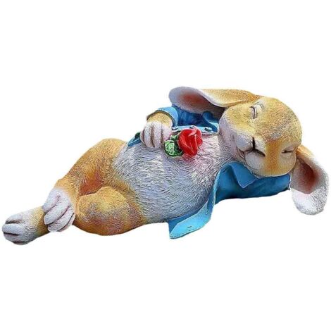 Statues de Jardin en Forme de Lapin, Lapin de Pâques, décoration d'extérieur pour Thanksgiving, Statue de Noël pour Jardin, Cour, pelouse, Sculpture d'intérieur (Bleu) (1/5)