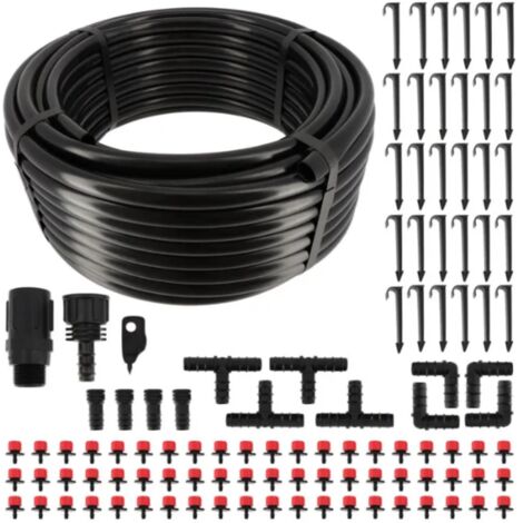 Kit d'arrosage goutte à goutte - Tuyau 30m dia16mm - 60 goûteurs à débit eau réglable - Système d'irrigation Serre Plante Potager (1/5)