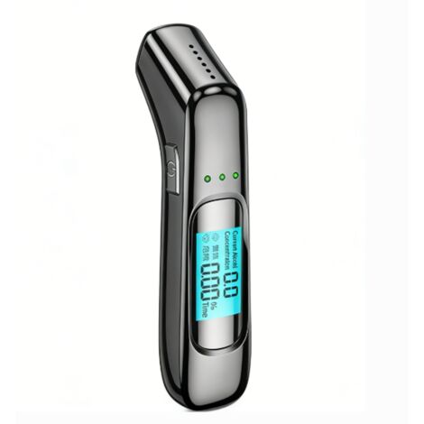 Éthylotest AT02 - Testeur d'alcoolémie portable sans contact et de haute précision avec écran LCD numérique, rechargeable par USB et surface métallique (1/5)