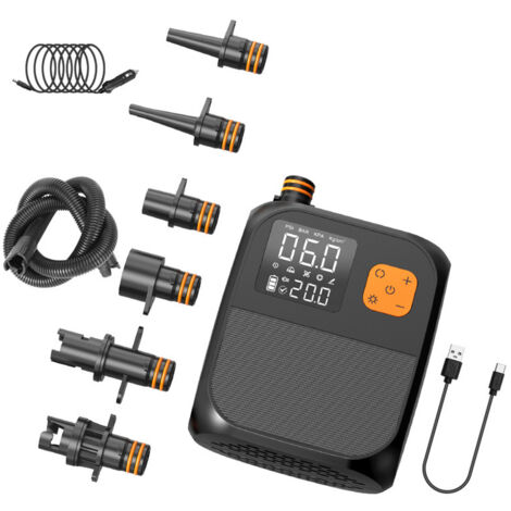 Compresseur Air Portatif Pompe air sans fil 8000 mAh cran tactile SUP Gonfleur pour kayaks planche voile Label (1/5)