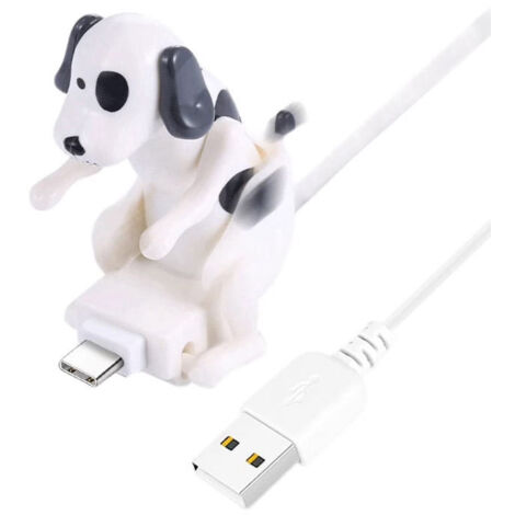Câble de charge rapide USB Type-C pour smartphone, motif chien rigolo en train de s'accoupler, 1,2 m, blanc.