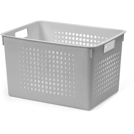 Paniers de rangement empilables en plastique - Pour étagères,cuisine, ,bureau,armoire,6 grands et 4 petites- Noir (1/5)