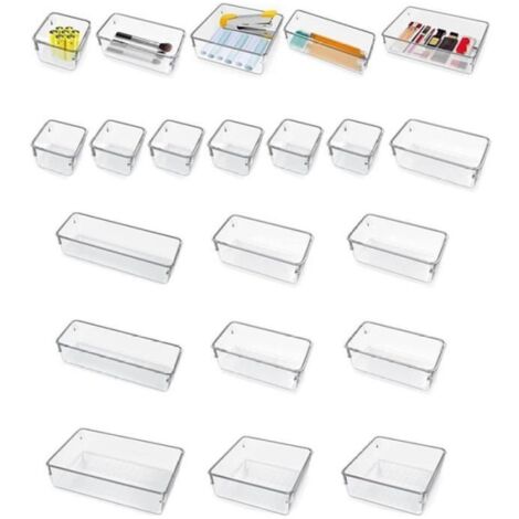 Organisateur de Tiroir 16 Pièces, Rangement Ajustable pour Maquillage, Bureau, Cuisine et Salle de Bain (1/5)