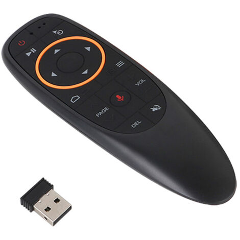 Télécommande sans fil G10 2,4 GHz avec récepteur USB et commande vocale pour PC, ordinateur portable et Smart TV Android (noir) (1/5)