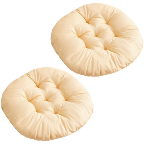 Lot de 2 coussins ronds coton Ø40 cm, abricot clair, style tatami Lot de 2 coussins ronds coton Ø40 cm, abricot clair, style tatami (1/5)