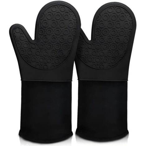Heat-Resistant Gloves – 2-Piece Set – Black [Cross-Border Exclusive] Heat-Resistant Gloves – 2-Piece Set – Black [Cross-Border Exclusive] (1/5)