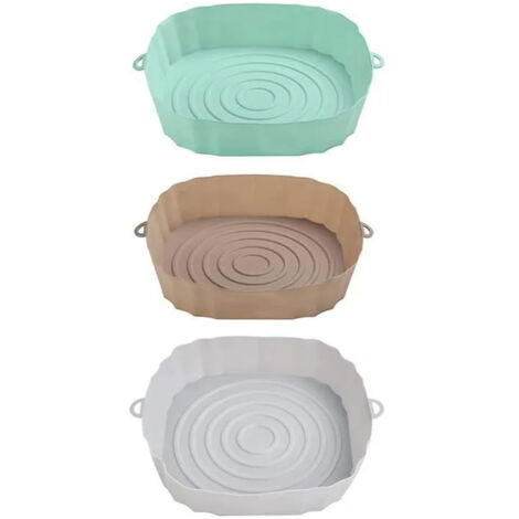 Pièces Accessoire Air Fryer (20cm), Pot en Silicone pour Friteuse à Air, Réutilisable Air Fryer Silicone Pot Panier (1/5)
