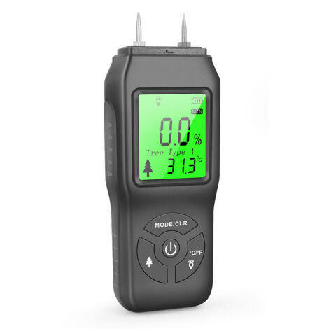 Humidimètre pour bois, détecteur d'humidité numérique portable, écran LCD rétroéclairé, détecteur de fuite d'eau, testeur d'humidité pour murs en bois et matériaux de construction. (1/5)
