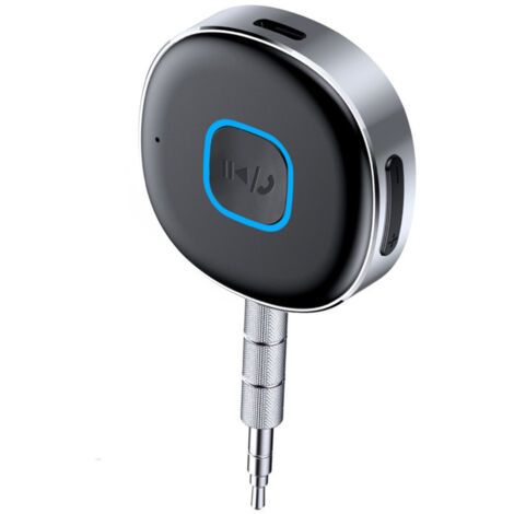 Adaptateur Bluetooth AUX 3,5 mm pour voiture, mini récepteur Bluetooth 5.3 pour chaîne hi-fi/enceinte, appels mains libres, double connexion, 16 heures d'autonomie (1/5)