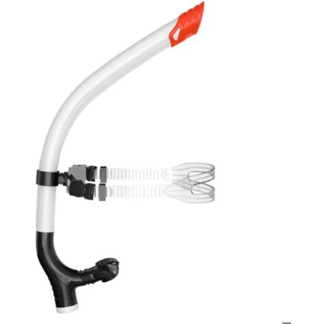 Embout en Silicone à montage central pour tuba d'entraînement à la natation,Valve de Purge unidirectionnelle pour - BlackWhite (1/5)