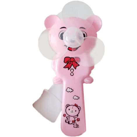 Ventilateur à main en plastique, mini ventilateur manuel sûr et mignon en forme d'ourson, idéal pour la chambre, le sport et les voyages. (1/5)