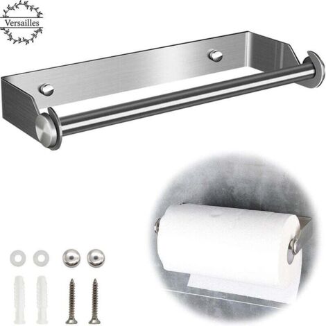 Support pour rouleau de papier essuie-tout de cuisine, distributeur de papier essuie-tout en acier inoxydable, dérouleur mural, support mural pour rouleau de papier essuie-tout de cuisine. (1/5)