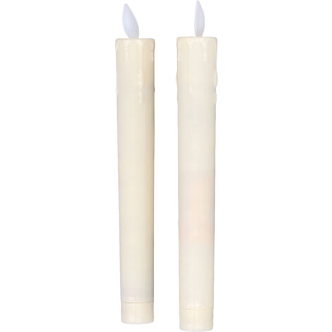 Lot de 2 bougies LED en plastique, bougies LED longues et chaudes, idéales pour créer une ambiance festive lors d'anniversaires ou de mariages. (1/5)