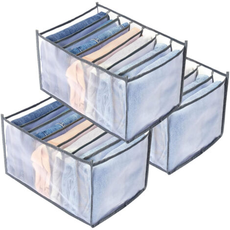 Organisateur de vêtements à 7 compartiments, organisateurs de tiroirs pour vêtements, organisateurs de placard pliables et panier de rangement, boîte de rangement à compartiments pour vêtements pour c (1/5)