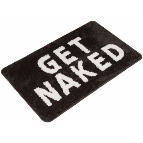 Tapis de porte de salle de bain antidérapant monogrammé - Noir - 40 x 60 cm (1/5)
