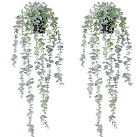 Plantes artificielles suspendues avec pots, 2 plantes artificielles - Plantes artificielles suspendues avec pots, 2 plantes artificielles (1/5)