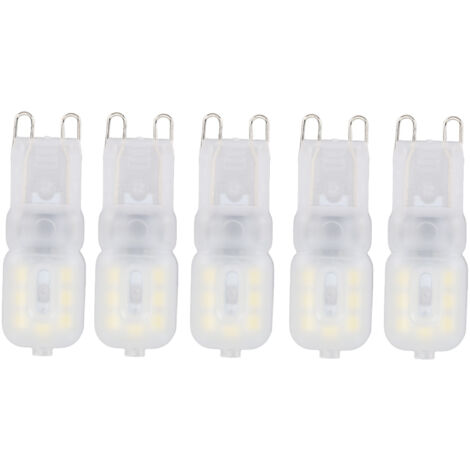 Lot de 5 ampoules G9 à 14 LED, 3 W, lumière blanche 6000 K, 110 V, culot à deux broches, pour lampadaires et lustres (1/5)