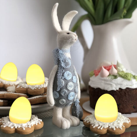 Lot de 12 œufs de Pâques lumineux à LED, fonctionnant sur piles, pour décorer votre maison, salon ou jardin. (1/5)