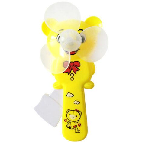 Ventilateur à main en plastique, mini ventilateur manuel sûr et mignon en forme d'ourson, idéal pour la chambre, le sport et les voyages. (1/5)