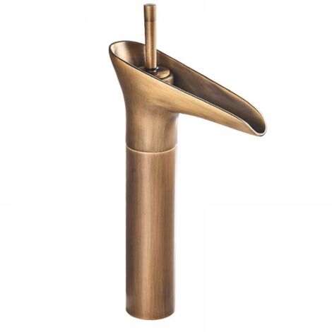 Robinet de lavabo, mitigeur cascade pour salle de bain, mitigeur thermostatique réglable pour lavabo, laiton chromé (A) (1/5)