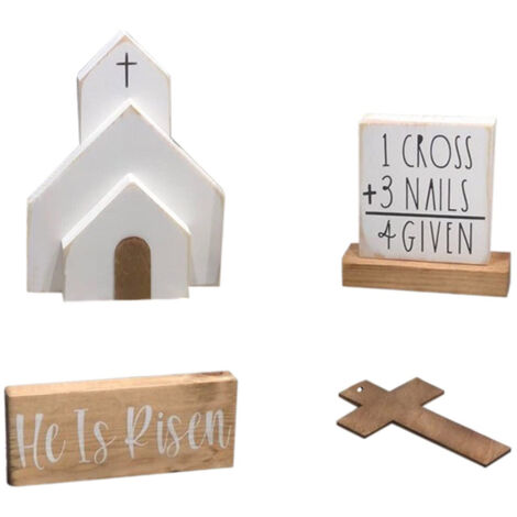 Décoration artisanale en bois pour Pâques, décoration de bureau, décoration pour fête, restaurant, assiette, décoration artisanale (1/5)