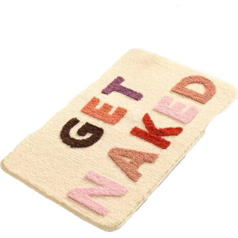 Tapis de salle de bain antidérapant à motif alphabet rose - 50 x 80 cm - Tapis de salle de bain antidérapant à motif alphabet rose - 50 x 80 cm (1/5)