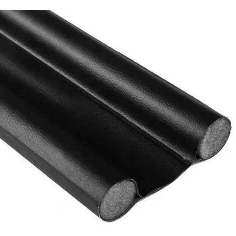 Joint d'étanchéité pour portes, bande de 96 cm en polyuréthane pour bas de porte, joint de bas de porte, joint d'étanchéité double, protection contre les courants d'air et le bruit (noir) (1/5)