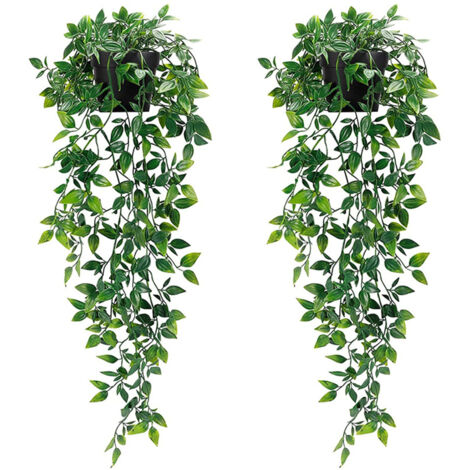 Plantes artificielles suspendues avec pots, 2 plantes artificielles - Plantes artificielles suspendues avec pots, 2 plantes artificielles (1/5)