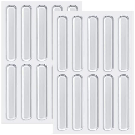 SUBTAVIK Lot de 20 butoirs pour meubles, butoirs adhésifs en silicone transparent pour portes et placards, 6,3 cm de large, protections transparentes pour meubles et portes. (1/5)