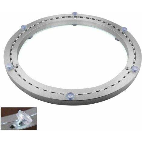 Plateau tournant métallique à roulement à billes à une rangée, base pivotante ronde, rotation à 360°, pour charges lourdes, ø 35 cm (1/5)